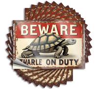 Car Stickers and Decals Beware: Tortoise On Duty - Vintage Sign Stickers 10Pcs Toolbox Stickers and Decals Decal Stickers for Car(12X18CM)