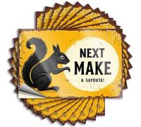 Car Stickers and Decals Black Squirrel Promotes Next Make & Sapouta! Stickers 10Pcs Toolbox Stickers and Decals Decal Stickers for Car(12X18CM)