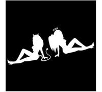 Car Stickers and Decals Car Sticker Viny 20X7Cm Scratches Beauty Temptation to Angels and Demons Funny 3D Stickers and Decals Sticker On Car Styling（2Pcs）（2Pcs）