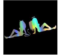 Car Stickers and Decals Car Sticker Viny 20X7Cm Scratches Beauty Temptation to Angels and Demons Funny 3D Stickers and Decals Sticker On Car Styling（2Pcs）（2Pcs）
