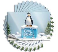 Car Stickers and Decals Chilly Penguin Welcomes You to Cool & Drinks! Stickers 10Pcs Toolbox Stickers and Decals Decal Stickers for Car(8X12CM)