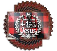 Car Stickers and Decals Christmas 4.1 All About Jesus: A Festive Reminder Stickers 10Pcs Toolbox Stickers and Decals Decal Stickers for Car(8X12CM)