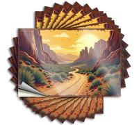 Car Stickers and Decals Desert Sunset: A Winding Road Through Red Rock Canyons Stickers 10Pcs Toolbox Stickers and Decals Decal Stickers for Car(8X12CM)