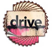 Car Stickers and Decals Drive: Bold Typography with Abstract Graffiti Artwork Stickers 10Pcs Toolbox Stickers and Decals Decal Stickers for Car(6X9CM)