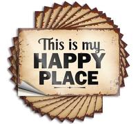 Car Stickers and Decals Embrace Your Bliss: Declaring 'This is My Happy Place' Stickers 10Pcs Toolbox Stickers and Decals Decal Stickers for Car(12X18CM)