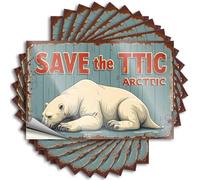 Car Stickers and Decals Endangered Polar Bears: Save The Arctic Ecosystem Today! Stickers 10Pcs Toolbox Stickers and Decals Decal Stickers for Car(6X9CM)