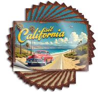 Car Stickers and Decals Explore California's Coastal Beauty in Classic Style Stickers 10Pcs Toolbox Stickers and Decals Decal Stickers for Car(6X9CM)