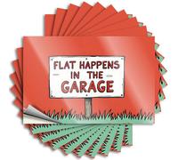 Car Stickers and Decals Flat Happens in The Garage: A Humorous Sign Explanation Stickers 10Pcs Toolbox Stickers and Decals Decal Stickers for Car(12X18CM)