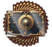 Car Stickers and Decals Golden Compass with Ancient Symbols and Ornate Frame Stickers 10Pcs Toolbox Stickers and Decals Decal Stickers for Car(8X12CM)