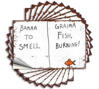 Car Stickers and Decals Golden Fish Stands By Burning Smell Warning Sign Stickers 10Pcs Toolbox Stickers and Decals Decal Stickers for Car(12X18CM)
