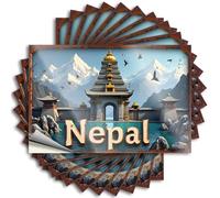 Car Stickers and Decals Golden Pagoda Gates of Nepal: A Majestic Mountain View Stickers 10Pcs Toolbox Stickers and Decals Decal Stickers for Car(6X9CM)