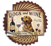 Car Stickers and Decals Golden Retriever Enjoying Wine: A Classic Pairing for Relaxation Stickers 10Pcs Toolbox Stickers and Decals Decal Stickers for Car(12X18CM)