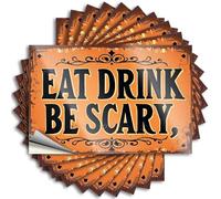 Car Stickers and Decals Halloween Spirit: Eat, Drink, Be Scary Stickers 10Pcs Toolbox Stickers and Decals Decal Stickers for Car(8X12CM)