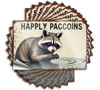 Car Stickers and Decals Happily Paccoins: Raccoon Reflections in Water Stickers 10Pcs Toolbox Stickers and Decals Decal Stickers for Car(8X12CM)