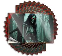 Car Stickers and Decals Happy Halloween Spooky Skulls Stickers 10Pcs Toolbox Stickers and Decals Decal Stickers for Car(12X18CM)