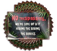 Car Stickers and Decals Haunting Warning: No Trespassing - We're Tired of Hiding Bodies! Stickers 10Pcs Toolbox Stickers and Decals Decal Stickers for Car(12X18CM)