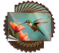 Car Stickers and Decals Hummingbird Feeding On Vibrant Orange Flower Stickers 10Pcs Toolbox Stickers and Decals Decal Stickers for Car(8X12CM)