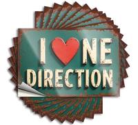 Car Stickers and Decals I Love One Direction Vintage Sign Stickers 10Pcs Toolbox Stickers and Decals Decal Stickers for Car(12X18CM)