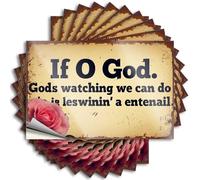 Car Stickers and Decals If God is Watching, We Can Do Less Winning and More Entenail. Stickers 10Pcs Toolbox Stickers and Decals Decal Stickers for Car(12X18CM)