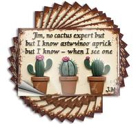 Car Stickers and Decals Jim's Cactus Confession: A Humorous Sign About Plant Expertise Stickers 10Pcs Toolbox Stickers and Decals Decal Stickers for Car(12X18CM)