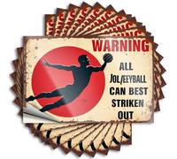 Car Stickers and Decals Jolleyball Warning: Strike Out for Success! Stickers 10Pcs Toolbox Stickers and Decals Decal Stickers for Car(6X9CM)