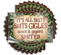 Car Stickers and Decals Jungle Adventure: It's All Shits, Gigles! Stickers 10Pcs Toolbox Stickers and Decals Decal Stickers for Car(6X9CM)