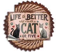 Car Stickers and Decals Life is Better with A Cat Or Five: A Whimsical Feline Friendship Stickers 10Pcs Toolbox Stickers and Decals Decal Stickers for Car(6X9CM)