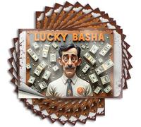 Car Stickers and Decals Lucky Basha: A Man Surrounded By Money Stickers 10Pcs Toolbox Stickers and Decals Decal Stickers for Car(12X18CM)