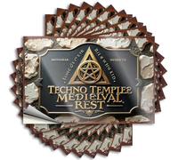 Car Stickers and Decals Medieval Techno Temple: A Unique Fusion of Ancient and Modern Stickers 10Pcs Toolbox Stickers and Decals Decal Stickers for Car(6X9CM)