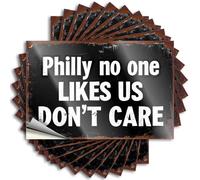 Car Stickers and Decals Philly'S Tough Love: 'No One Likes Us, Don't Care' Sign Stickers 10Pcs Toolbox Stickers and Decals Decal Stickers for Car(8X12CM)