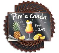 Car Stickers and Decals Pim'S A Caada Cocktail Recipe: Pineapple, Lemon, and Rum Delight Stickers 10Pcs Toolbox Stickers and Decals Decal Stickers for Car(12X18CM)