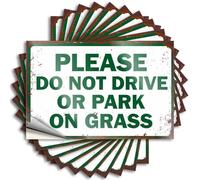 Car Stickers and Decals Please Do Not Drive Or Park On Grass Warning Sign Stickers 10Pcs Toolbox Stickers and Decals Decal Stickers for Car(6X9CM)