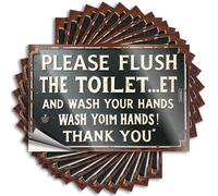 Car Stickers and Decals Please Flush The Toilet...Et and Wash Your Hands! Stickers 10Pcs Toolbox Stickers and Decals Decal Stickers for Car(6X9CM)
