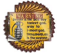 Car Stickers and Decals Prayer: The Best Way to Meet God - A Warning Sign Stickers 10Pcs Toolbox Stickers and Decals Decal Stickers for Car(12X18CM)