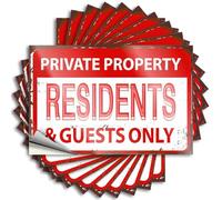 Car Stickers and Decals Private Property: Residents & Guests Only Sign Stickers 10Pcs Toolbox Stickers and Decals Decal Stickers for Car(8X12CM)