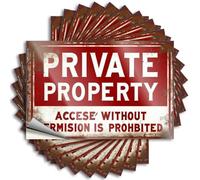 Car Stickers and Decals Private Property: Unauthorized Access Forbidden Sign Stickers 10Pcs Toolbox Stickers and Decals Decal Stickers for Car(8X12CM)