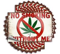 Car Stickers and Decals Prohibited: No Smoking Without Permission Stickers 10Pcs Toolbox Stickers and Decals Decal Stickers for Car(12X18CM)