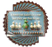 Car Stickers and Decals Quack! A Duckling'S Dilemma: Finding Their Squad Amongst The Squi Stickers 10Pcs Toolbox Stickers and Decals Decal Stickers for Car(6X9CM)