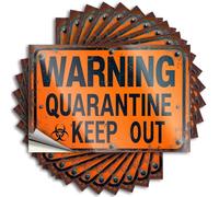 Car Stickers and Decals Quarantine Warning Sign: Keep Out Zone Stickers 10Pcs Toolbox Stickers and Decals Decal Stickers for Car(8X12CM)