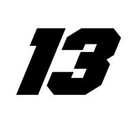 Car Stickers and Decals, Rear Window Decorative Sticker with Number 13 for Cars, Self-Adhesive Decoration Accessories for Motorcycles, Laptops, Lockers, Cars and Refrigerators Luckxing