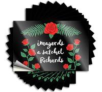 Car Stickers and Decals Red Roses and Green Leaves: A Charming Floral Design Stickers 10Pcs Toolbox Stickers and Decals Decal Stickers for Car(12X18CM)