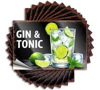 Car Stickers and Decals Refreshing Gin & Tonic with Lime Slices and Mint Leaves Stickers 10Pcs Toolbox Stickers and Decals Decal Stickers for Car(12X18CM)