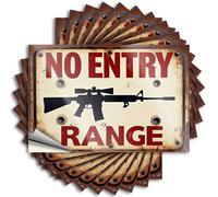 Car Stickers and Decals Restricted Access: No Entry to The Shooting Range Stickers 10Pcs Toolbox Stickers and Decals Decal Stickers for Car(12X18CM)