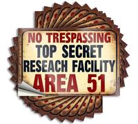 Car Stickers and Decals Restricted Area: Top Secret Research Facility - No Trespassing Stickers 10Pcs Toolbox Stickers and Decals Decal Stickers for Car(6X9CM)