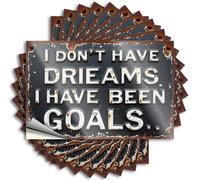 Car Stickers and Decals Rustic Sign: 'I Don't Have Dreams, I Been Goals' Stickers 10Pcs Toolbox Stickers and Decals Decal Stickers for Car(8X12CM)