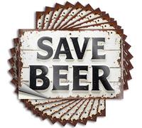 Car Stickers and Decals Rustic Vintage Save Beer Sign with Bold Lettering Stickers 10Pcs Toolbox Stickers and Decals Decal Stickers for Car(8X12CM)