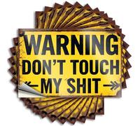 Car Stickers and Decals Rustic Warning Sign: Don't Touch My Stuff Stickers 10Pcs Toolbox Stickers and Decals Decal Stickers for Car(6X9CM)