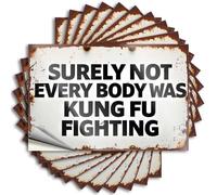 Car Stickers and Decals Rusty Sign: Surely Not Everybody was Kung Fu Fighting Stickers 10Pcs Toolbox Stickers and Decals Decal Stickers for Car(6X9CM)