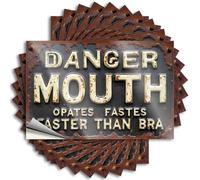 Car Stickers and Decals Rusty Warning Sign: Danger Mouth - Faster Than Bra Stickers 10Pcs Toolbox Stickers and Decals Decal Stickers for Car(12X18CM)