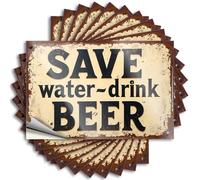 Car Stickers and Decals Save Water - Drink Beer: A Rustic Reminder Stickers 10Pcs Toolbox Stickers and Decals Decal Stickers for Car(12X18CM)